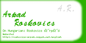 arpad roskovics business card